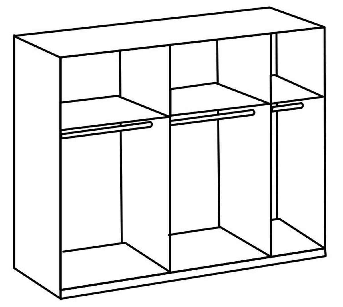 Schwebetürenschrank B: 250 Cm Level Weiß/eichefarben Dekor - Eichefarben/Weiß, MODERN, Holzwerkstoff (250/216/65cm) - MID.YOU