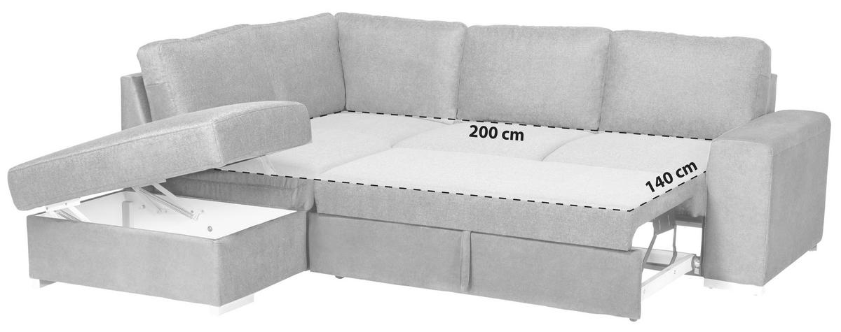 Eckosfa Mit Schlaffunktion Eddi Inkl. Bettkasten Dunkelbraun - Chromfarben/Dunkelbraun, KONVENTIONELL, Textil (213/248cm) - MID.YOU