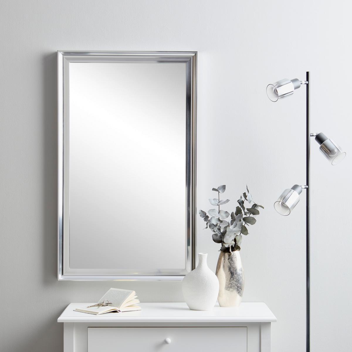 Spiegel Yorn Silberfarben BxH: 92x56 cm - Silberfarben, MODERN, Glas/Holzwerkstoff (92/56cm)