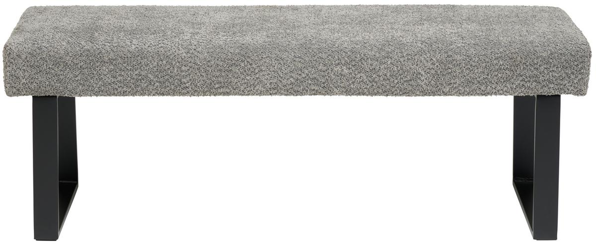 Sitzbank Kea Ohne Lehne Beige, B: 140 Cm - Schwarz/Grau, KONVENTIONELL, Textil/Metall (140/49/47cm) - MID.YOU