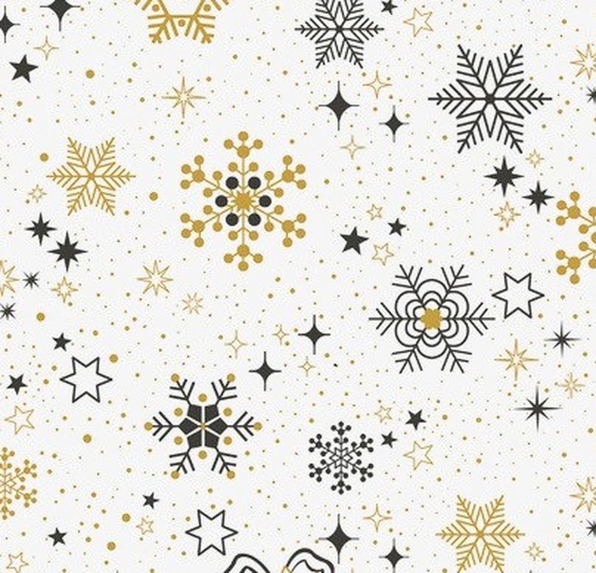 Asztalterítő Snowflake Kb. 140/200cm - fekete/aranyszínű, textil (140/0,5/200cm)