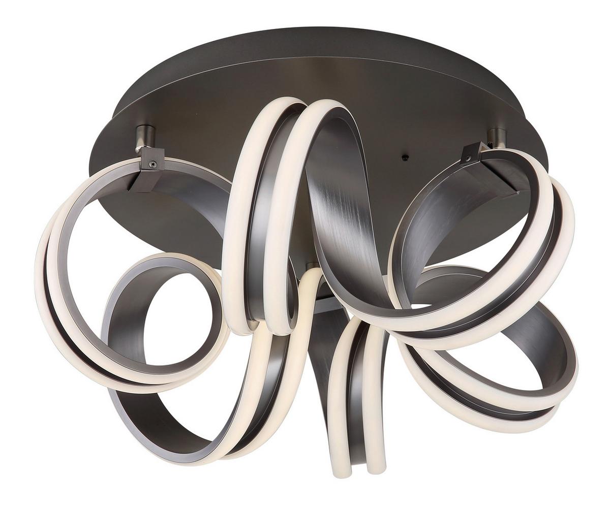 LED-Deckenleuchte Kuni Weiß Dunkelgrau D: 46 cm - Dunkelgrau/Weiß, Design, Kunststoff/Metall (46/25cm) - Globo