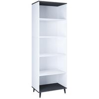 Regál LANDOS - biela/antracitová, Modern, kompozitné drevo (60/184/31cm) - MID.YOU