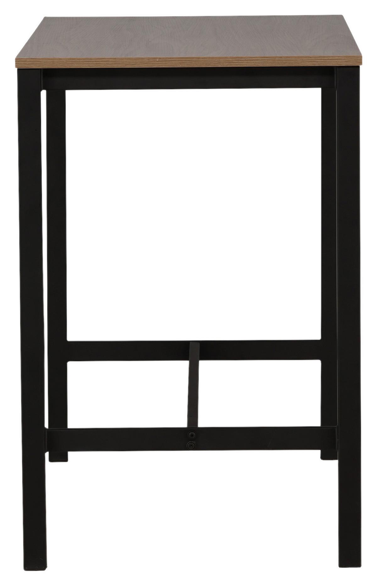 Bartisch Camden - Walnussfarben/Schwarz, Design, Holzwerkstoff/Metall (120/60/90cm) - Livetastic