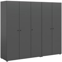 Drehtürenschrank Darwin, Anthrazit B: 200 Cm - Anthrazit, MODERN, Holzwerkstoff (200/176/51cm) - MID.YOU