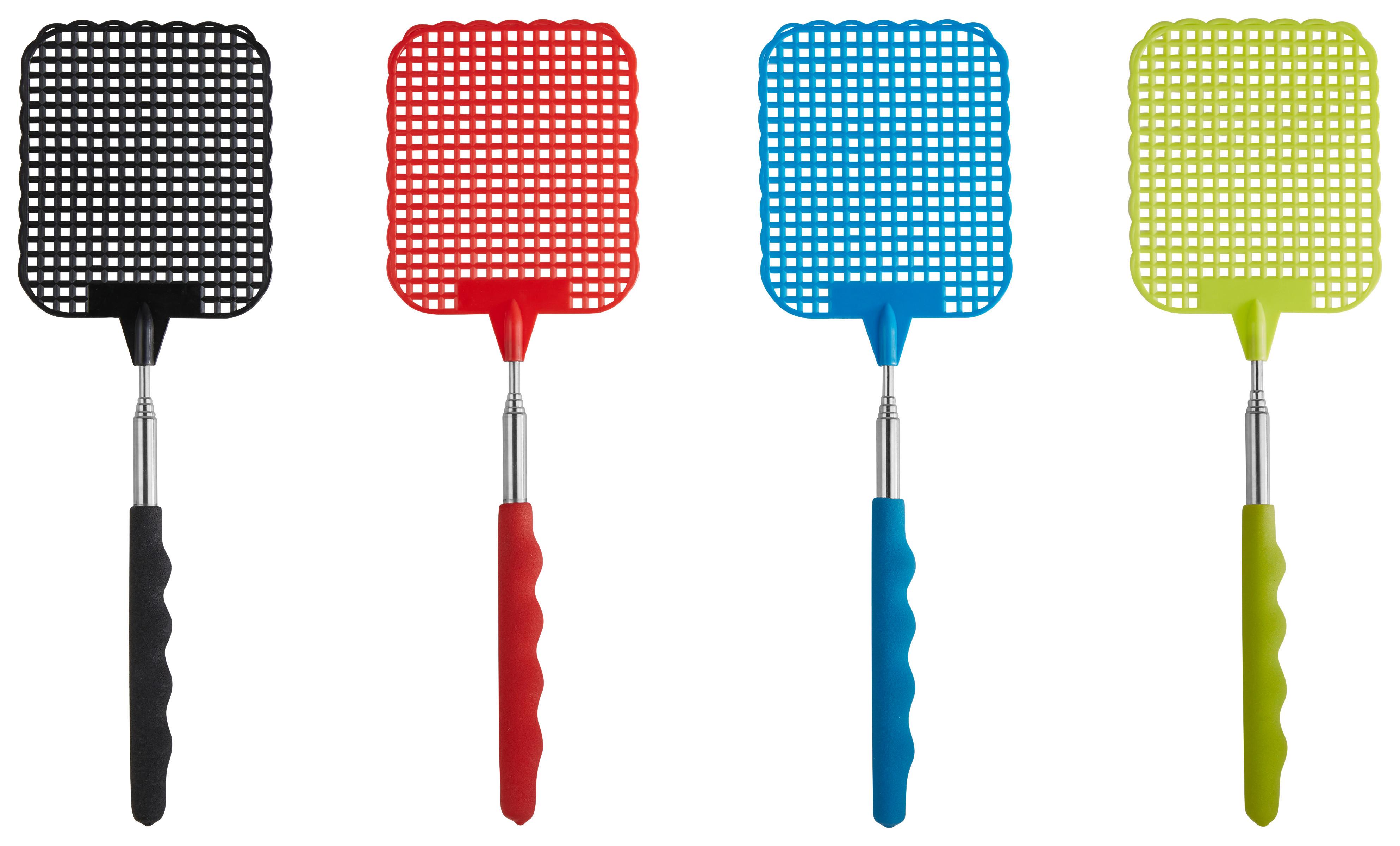 Fliegenklatsche Willi Farbl. Sort. L: 26-71 cm - Blau/Rot, Basics, Kunststoff/Metall (8/26-71cm) - Homezone