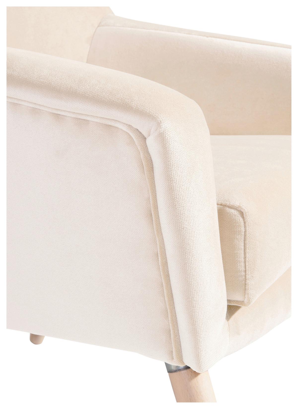Polstersessel Mit Armlehnen Alegro Samt Creme - Buchefarben/Creme, Design, Textil (67/81/71cm) - Max Winzer