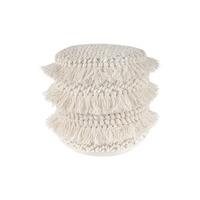 Pouf Bohist Mischgewebe Creme DxH: 35x35 cm - Creme, Trend, Textil (35/35/35cm) - Kayoom