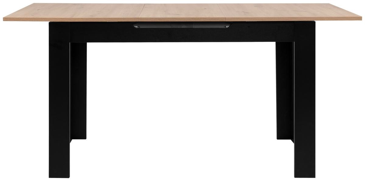 Esstisch Birmingham 80a - Schwarz/Eiche Artisan, MODERN, Holzwerkstoff (125-165/80/75cm) - MID.YOU