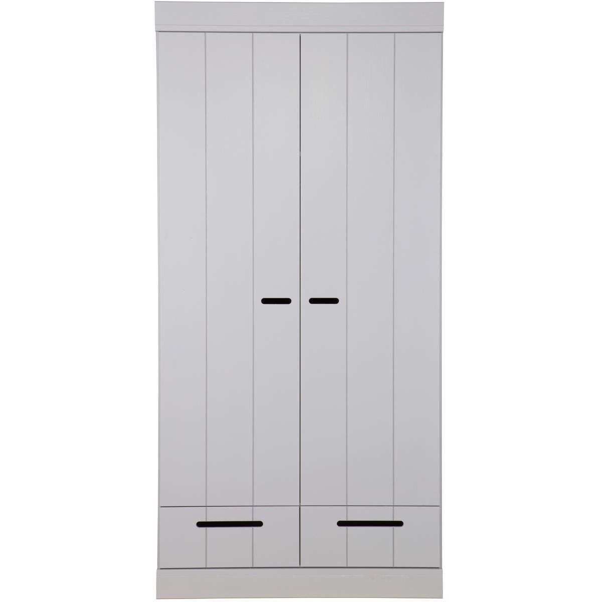 Drehtürenschrank Connect, Concrete Grey 94 Cm - Grau, Design, Holz (94/195/53cm) - Livetastic