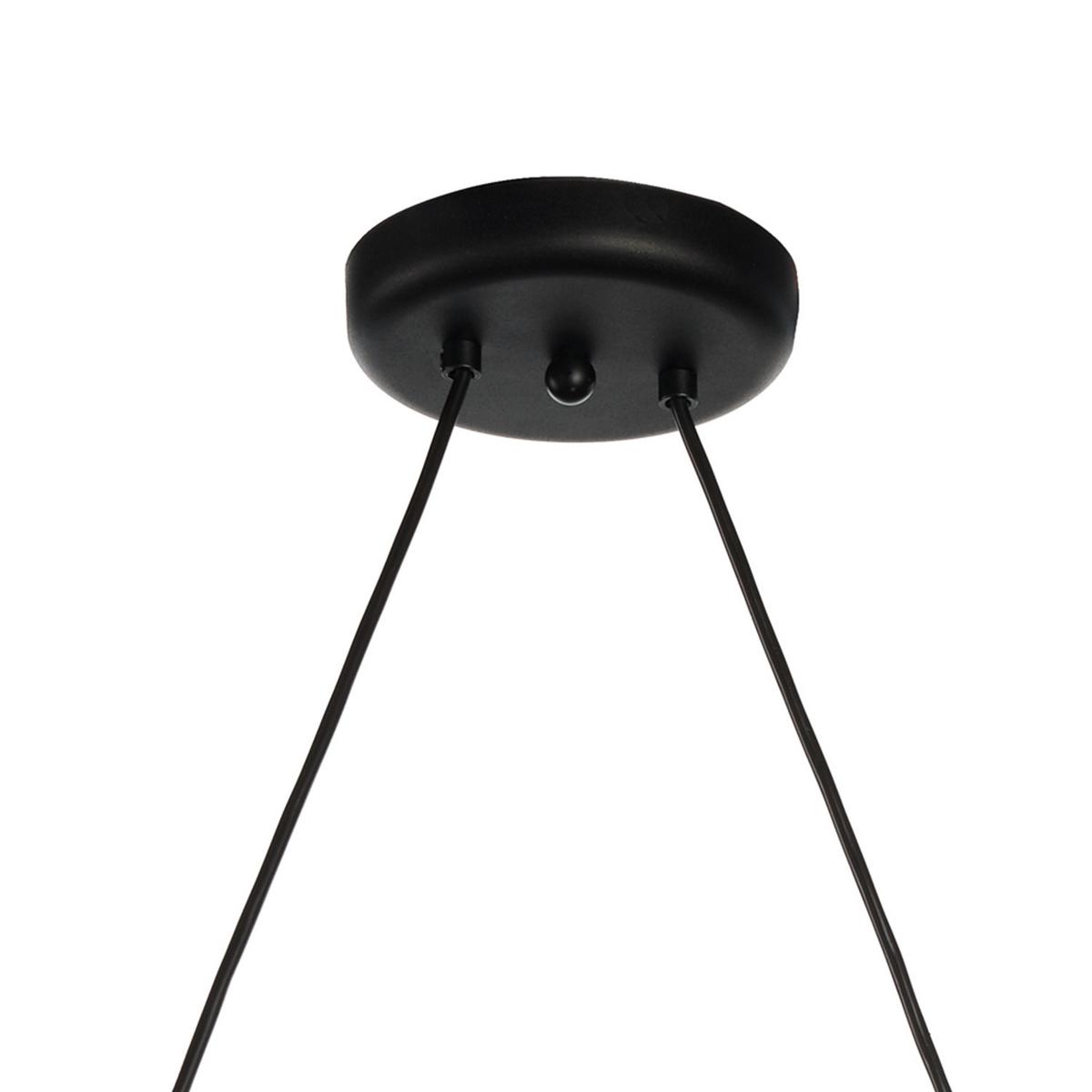 Hängeleuchte 5016/2g - Hellbraun/Schwarz, Basics, Holz/Metall (60/24/90cm)