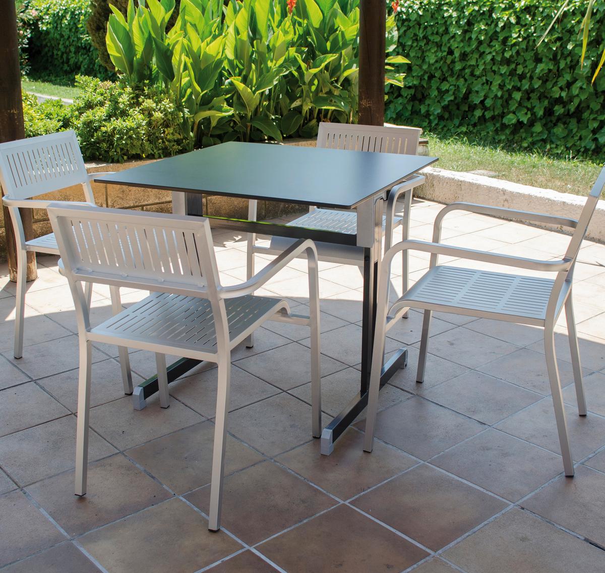 Gartentisch Klappbar Stahl L: 120cm - Anthrazit, MODERN, Holzwerkstoff/Metall (120/80/71cm) - Gardenson
