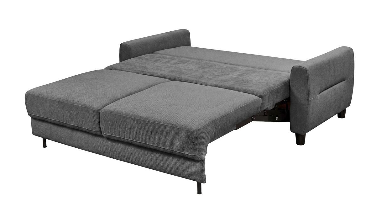 Schlafsofa Rio Elaris B: 192cm - Schwarz/Graphitfarben, MODERN, Textil (192/83/99cm) - MID.YOU