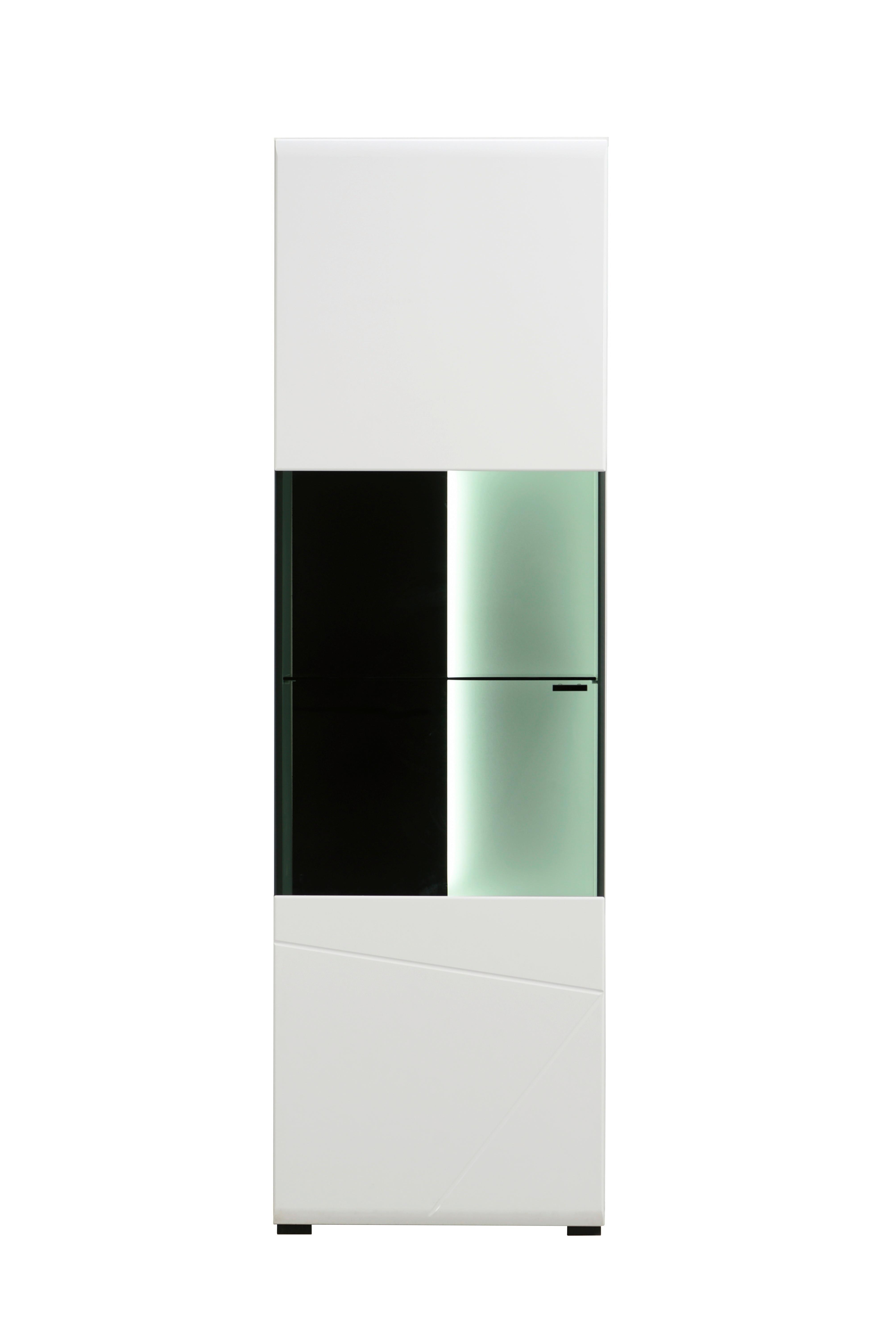 Vitrin Trentino - fehér, Modern, faalapú anyag/üveg (58/190/35cm)