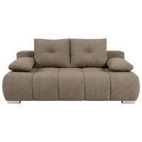 Boxspringová pohovka BUBBLE, sivohnedá - čierna/chrómová, Trend, kompozitné drevo/textil (206/90/105cm) - Luca Bessoni