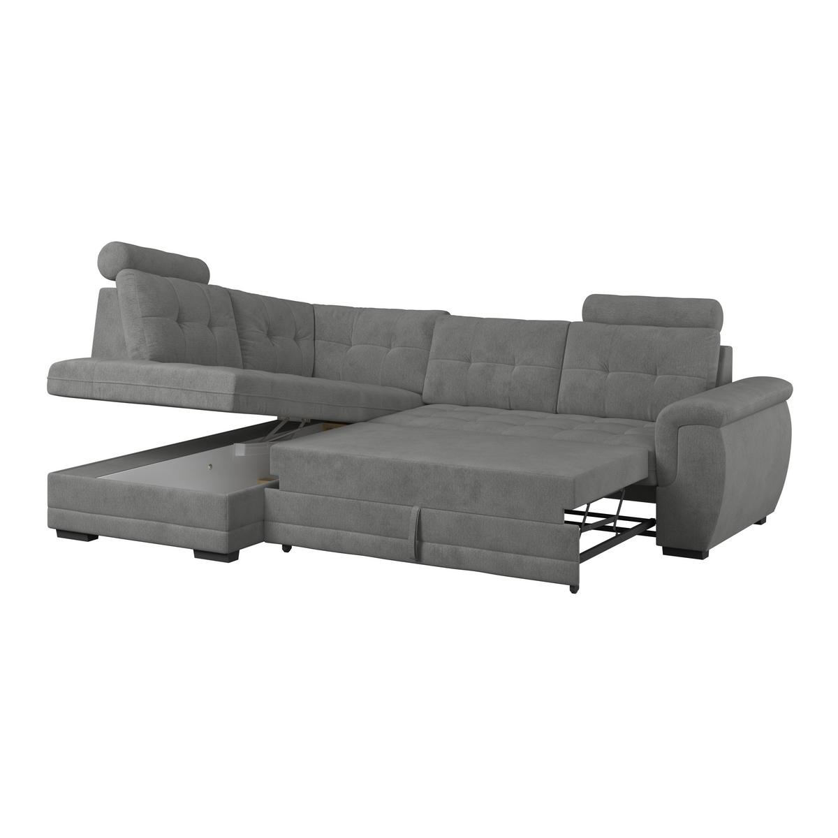 Ecksofa mit Schlaffunktion Falco new Braun 183x251 cm - Schwarz/Braun, KONVENTIONELL, Textil (183/251cm) - Ondega