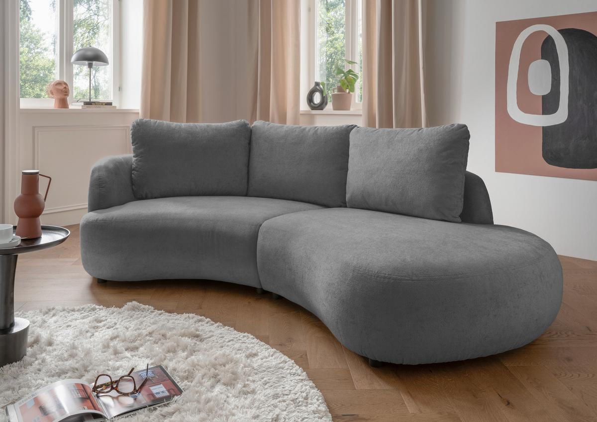 Ecksofa Doppo, Anthrazit S: 139x250 cm - Anthrazit/Schwarz, MODERN, Textil (139/250cm) - Livetastic