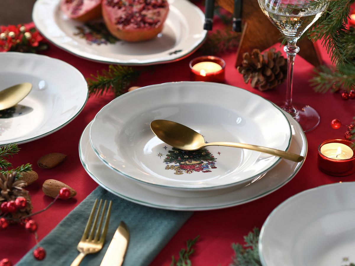 Tafelservice 12 -teilig. Steingut, Multicolor/Weiß - Multicolor/Weiß, Basics, Keramik - Creatable