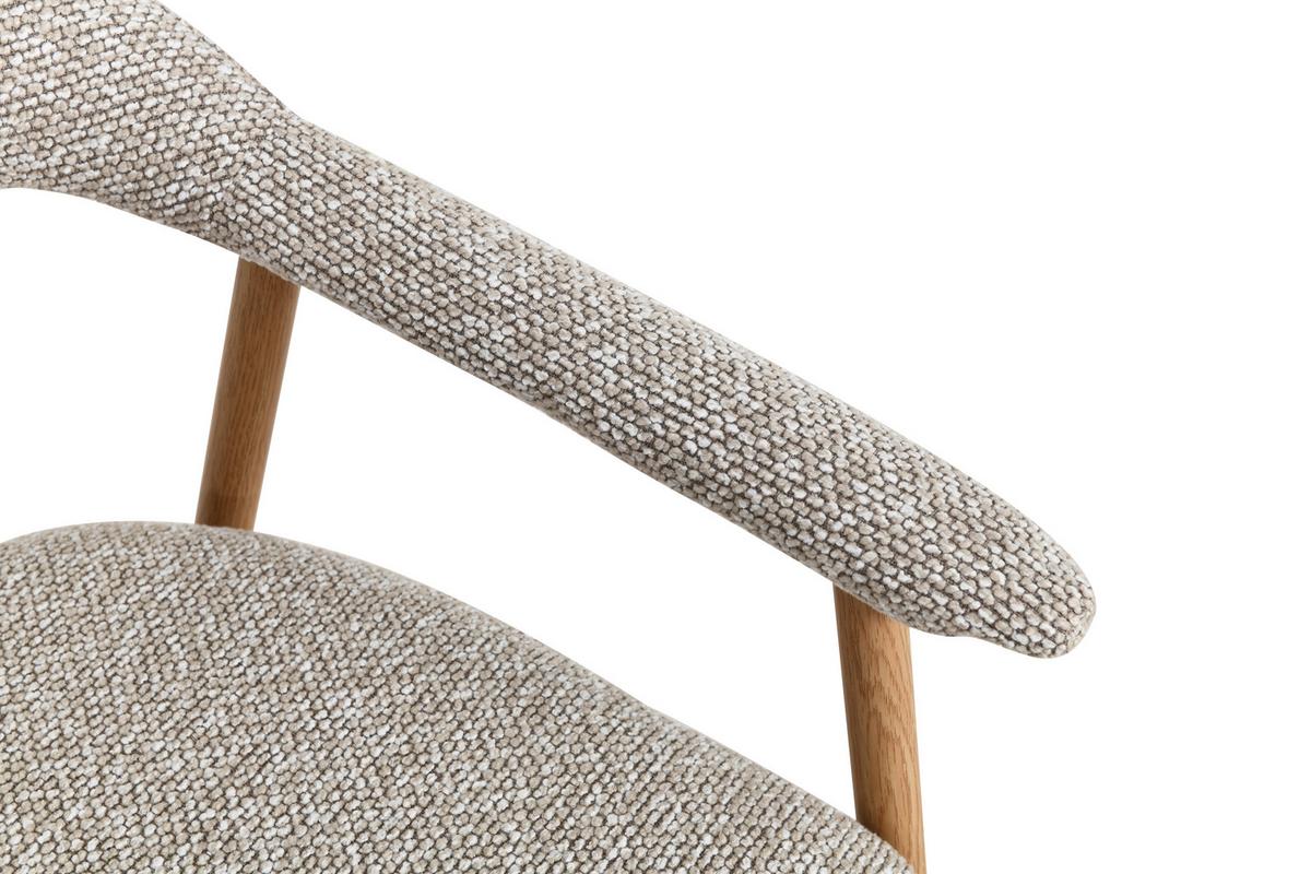 Armlehnstuhl Linea Beige/Eichefarben B: 59 cm - Eichefarben/Beige, Basics, Holz/Textil (59/75/62cm) - Livetastic