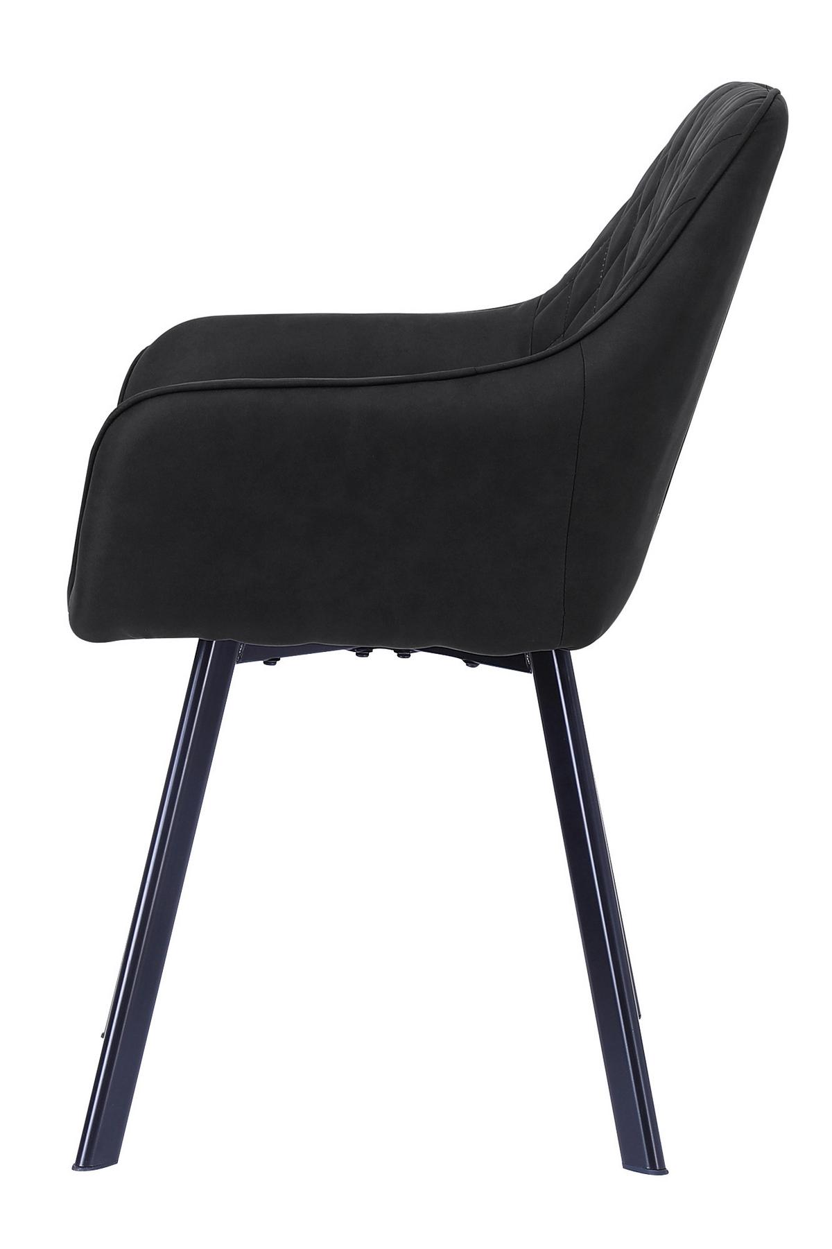 Armlehnstuhl-set Anthrazit B: 56,5 Cm - Anthrazit/Schwarz, MODERN, Textil/Metall (56,5/83/63cm) - Livetastic