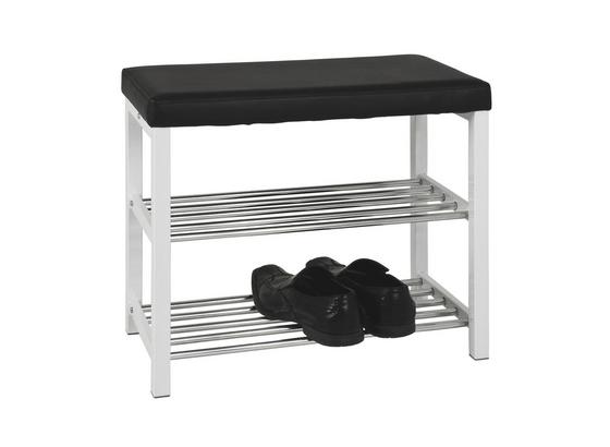 Garderobenbank Stool B: ca. 57 cm Lederlook - Chromfarben/Schwarz, Basics, Textil/Metall (57/51/30cm) Garderobenbank Stool B: ca. 57 cm Lederlook - Chromfarben/Schwarz, Basics, Textil/Metall (57/51/30cm)