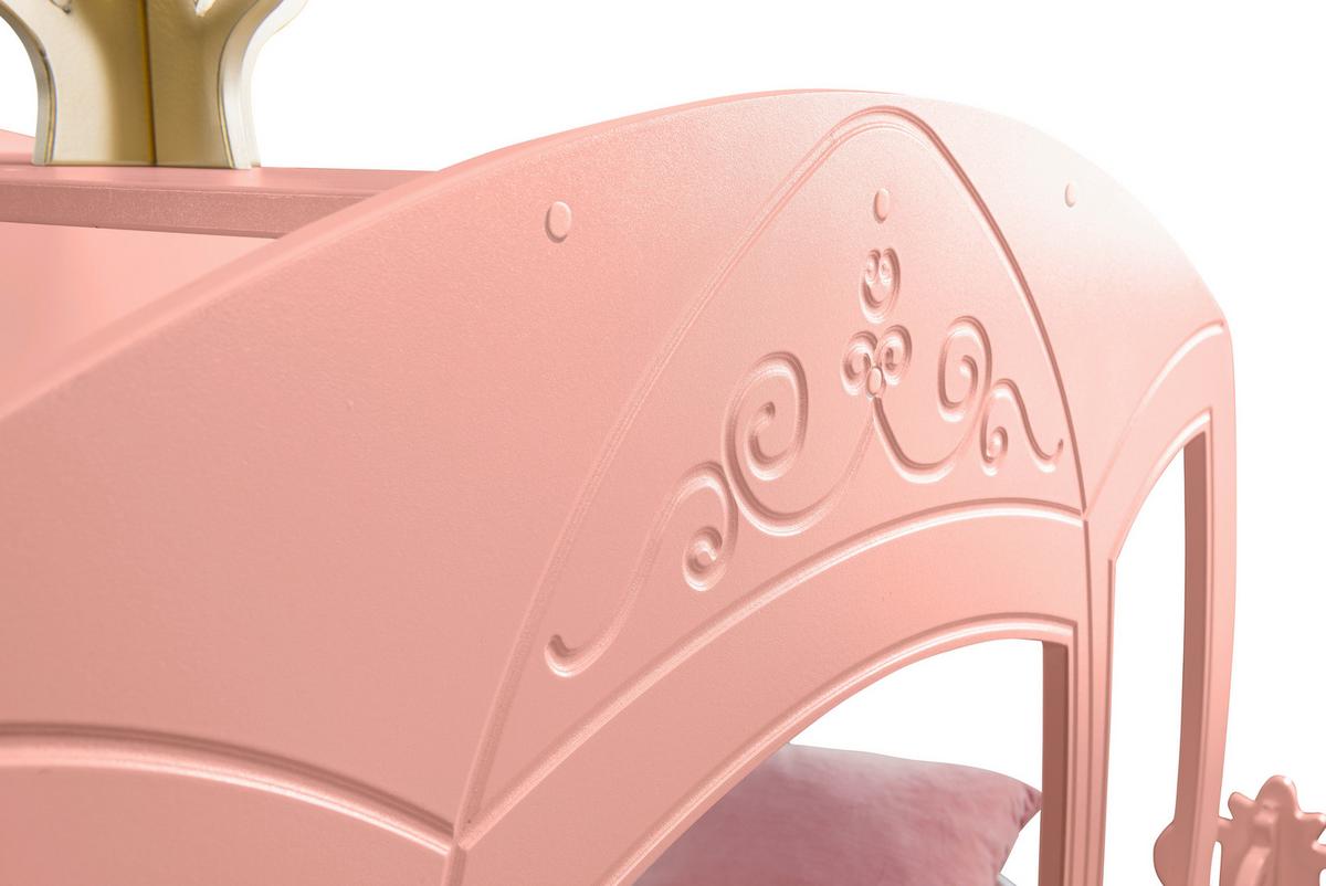 Kinder-/Juniorbett Prinzessin Kutsche Rosa - Pink/Weiß, LIFESTYLE, Holz/Holzwerkstoff (90/180cm) - Livetastic
