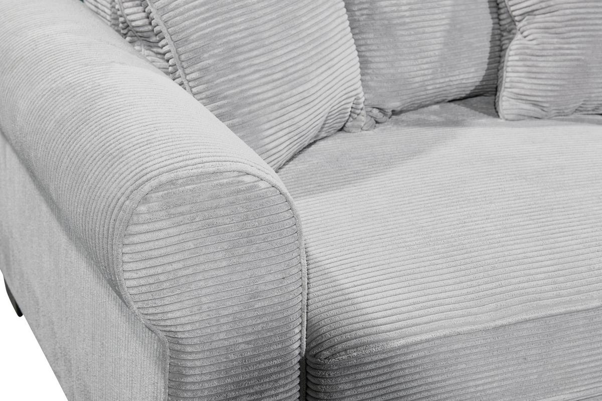 2-Sitzer-Sofa Mit Schlaffunktion Maureen B:247cm - Hellgrau/Schwarz, KONVENTIONELL, Textil (247/95/125cm) - MID.YOU