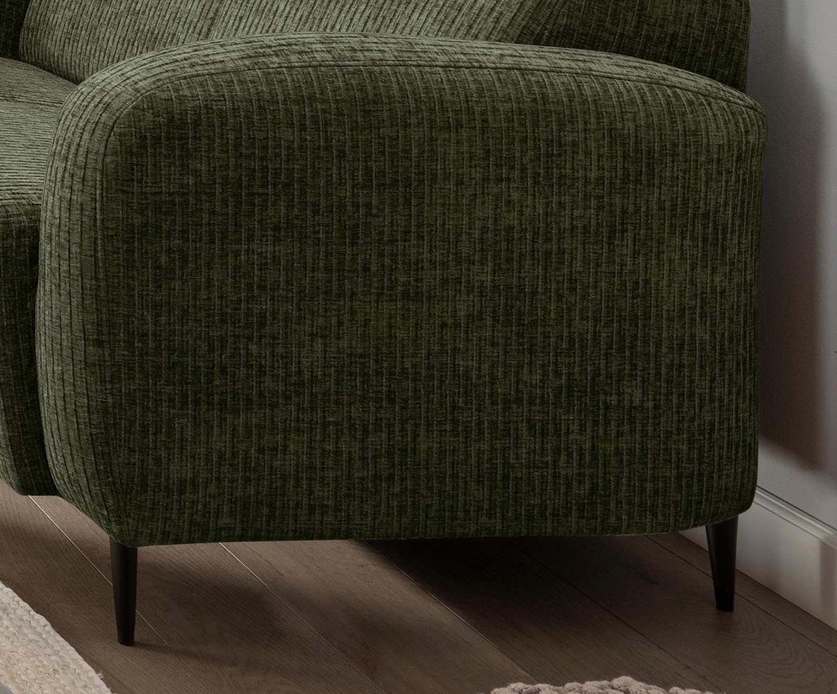 2-Sitzer-Sofa Marone Olivgrün B: 140cm - Schwarz/Olivgrün, MODERN, Textil (140/76/90cm) - Livetastic