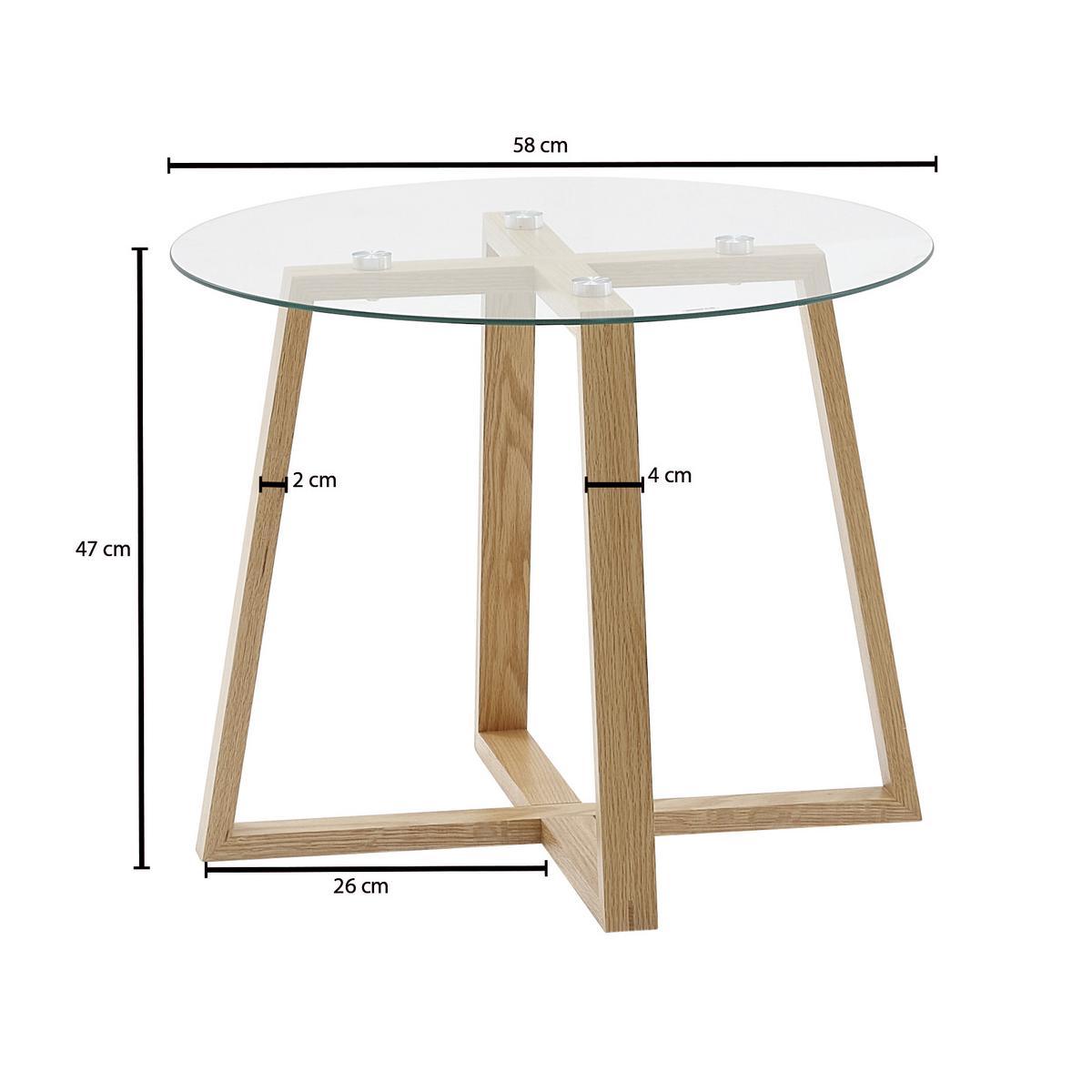 Konferenčný stolík hnedý p: 58cm - hnedá/farba duba, Modern, drevo/sklo (58/58/47cm) - MID.YOU