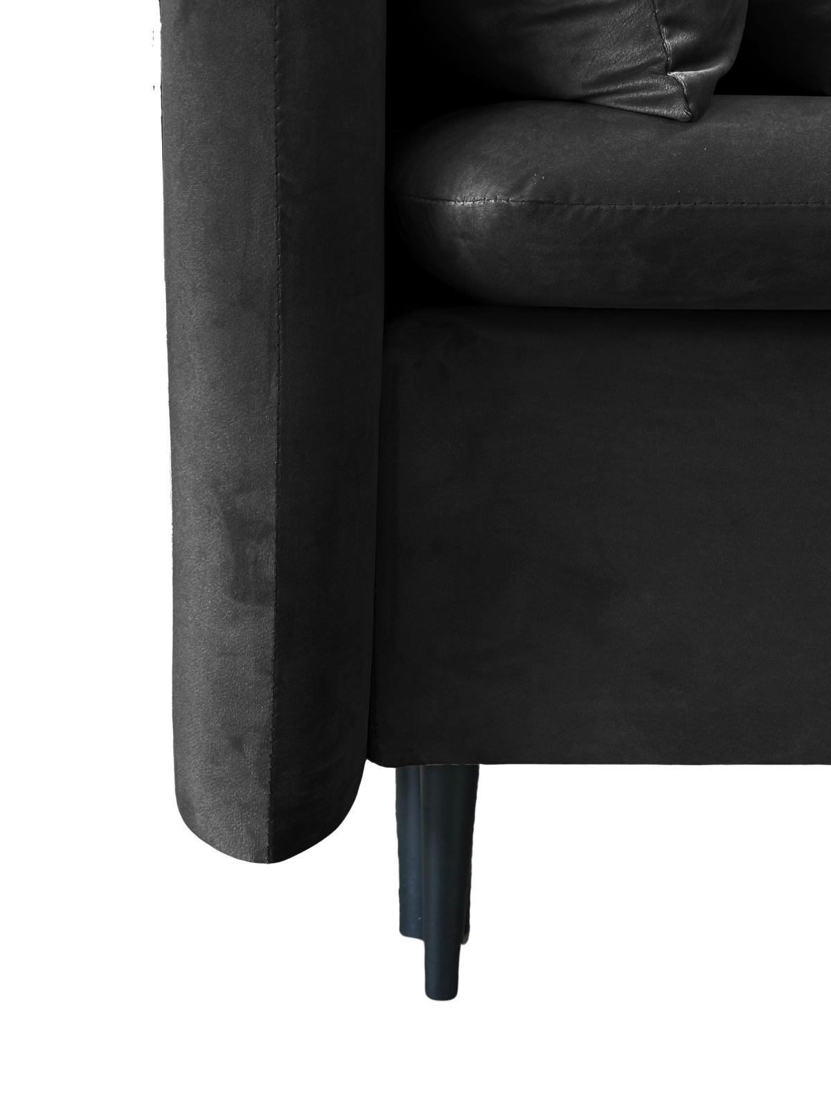 Schlafsofa Mit Bettkasten Orlando Schwarz B: 220 Cm - Schwarz, Design, Textil (220/96/102cm) - MID.YOU