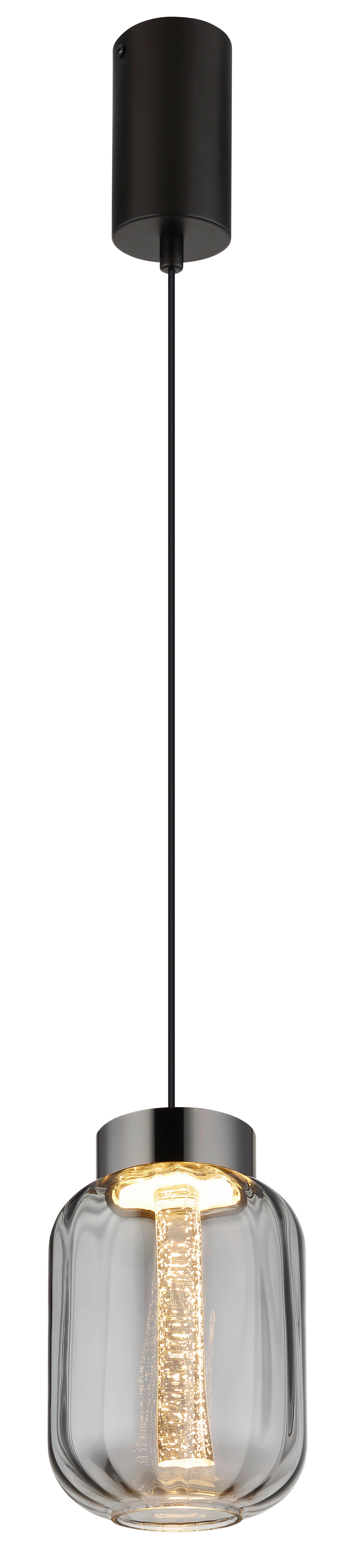 LED-Hängeleuchte 15746 - Klar/Chromfarben, Basics, Glas/Kunststoff (15/150cm) - Globo