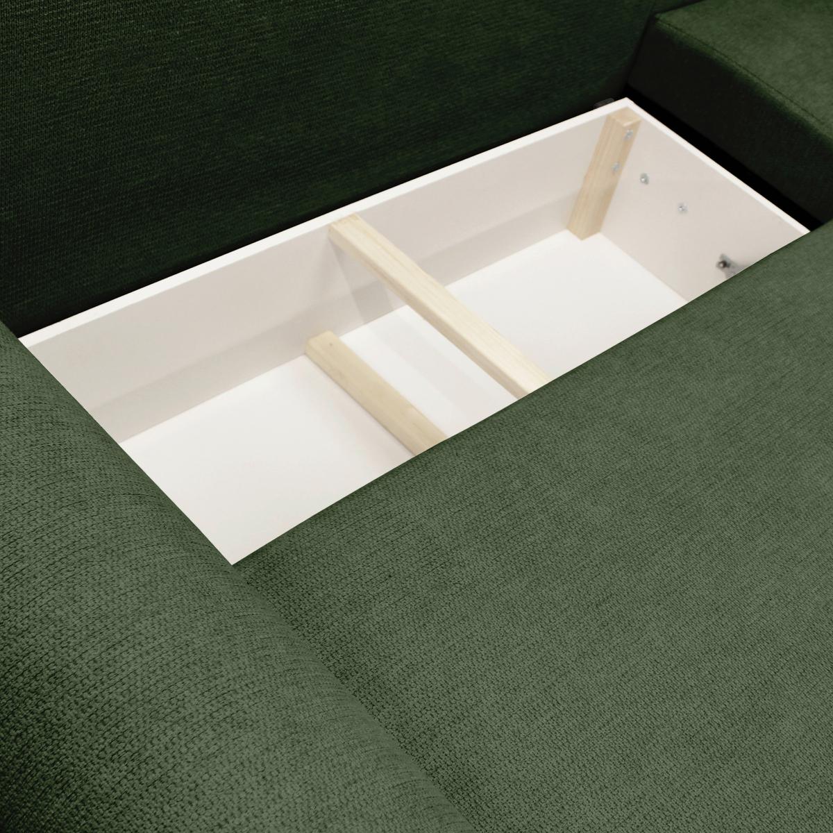 Ecksofa Velo Grün S: 250x160 cm - Schwarz/Grün, Design, Textil (250/160cm) - MID.YOU