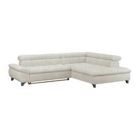 Ecksofa Gemini Elfenbeinfrabig, B: 312cm - Chromfarben/Creme, KONVENTIONELL, Textil (312/234cm)