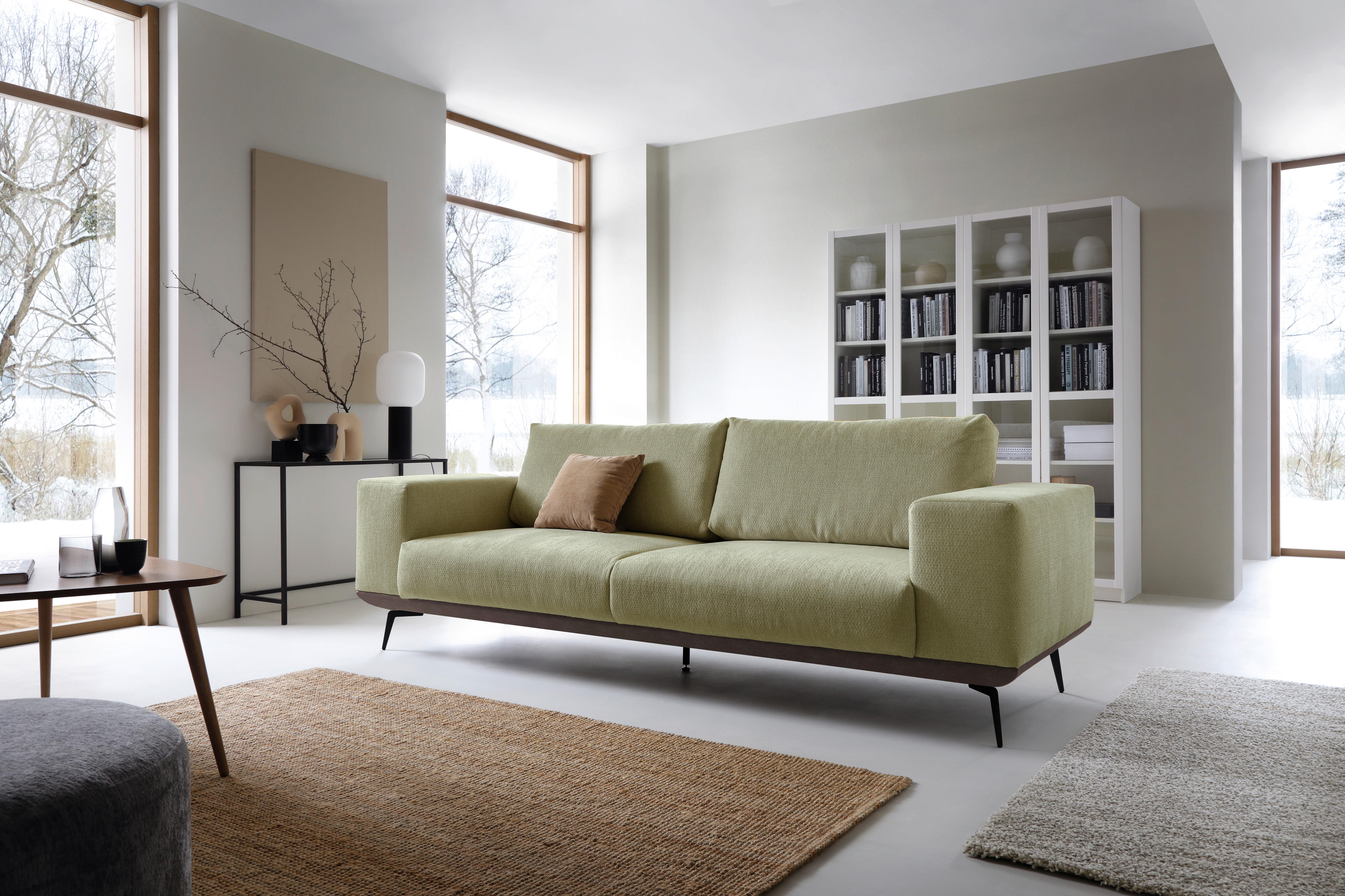 Dvojmiestna pohovka ALBERO, mätovozelená - čierna/mätovozelená, Design, kov/drevo (260/87/95cm) - MID.YOU