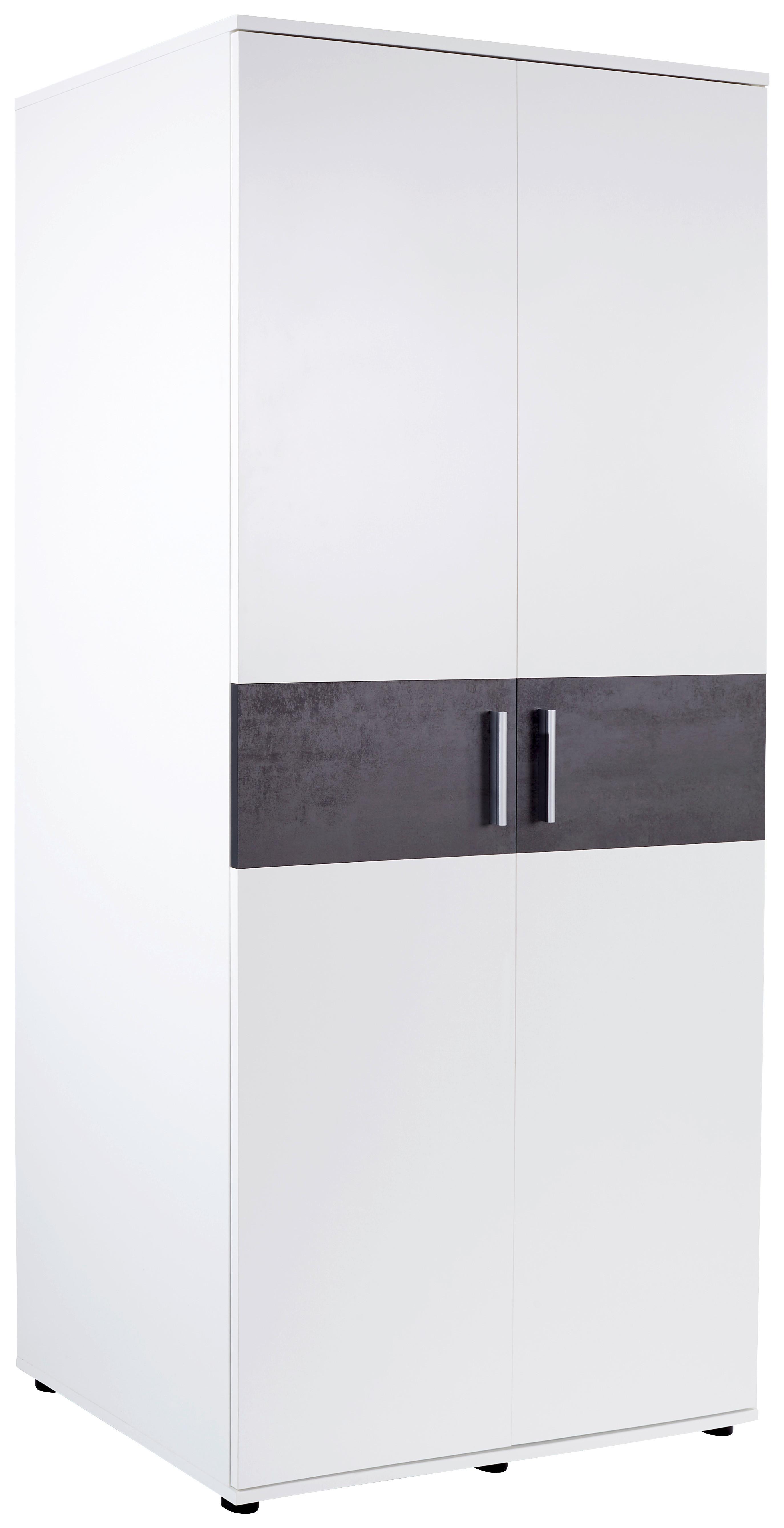 ŠATNÍ SKŘÍŇ STAR - bílá/barvy stříbra, Konvenční, kompozitní dřevo/plast (90/191,1/55cm)