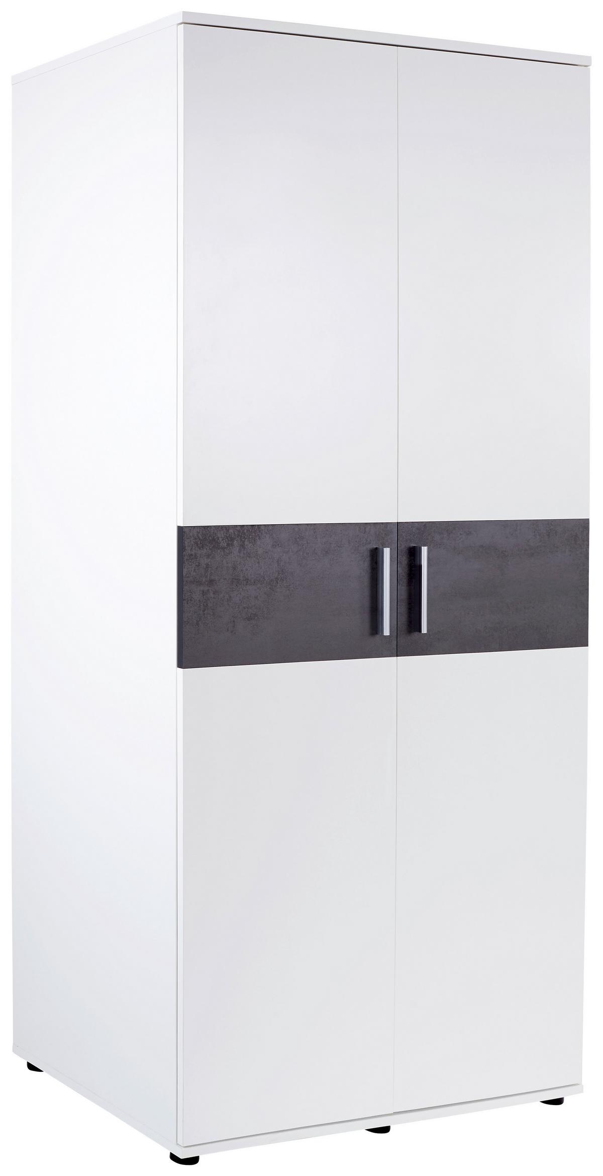 ŠATNÍ SKŘÍŇ STAR - bílá/barvy stříbra, Konvenční, kompozitní dřevo/plast (90/191,1/55cm)