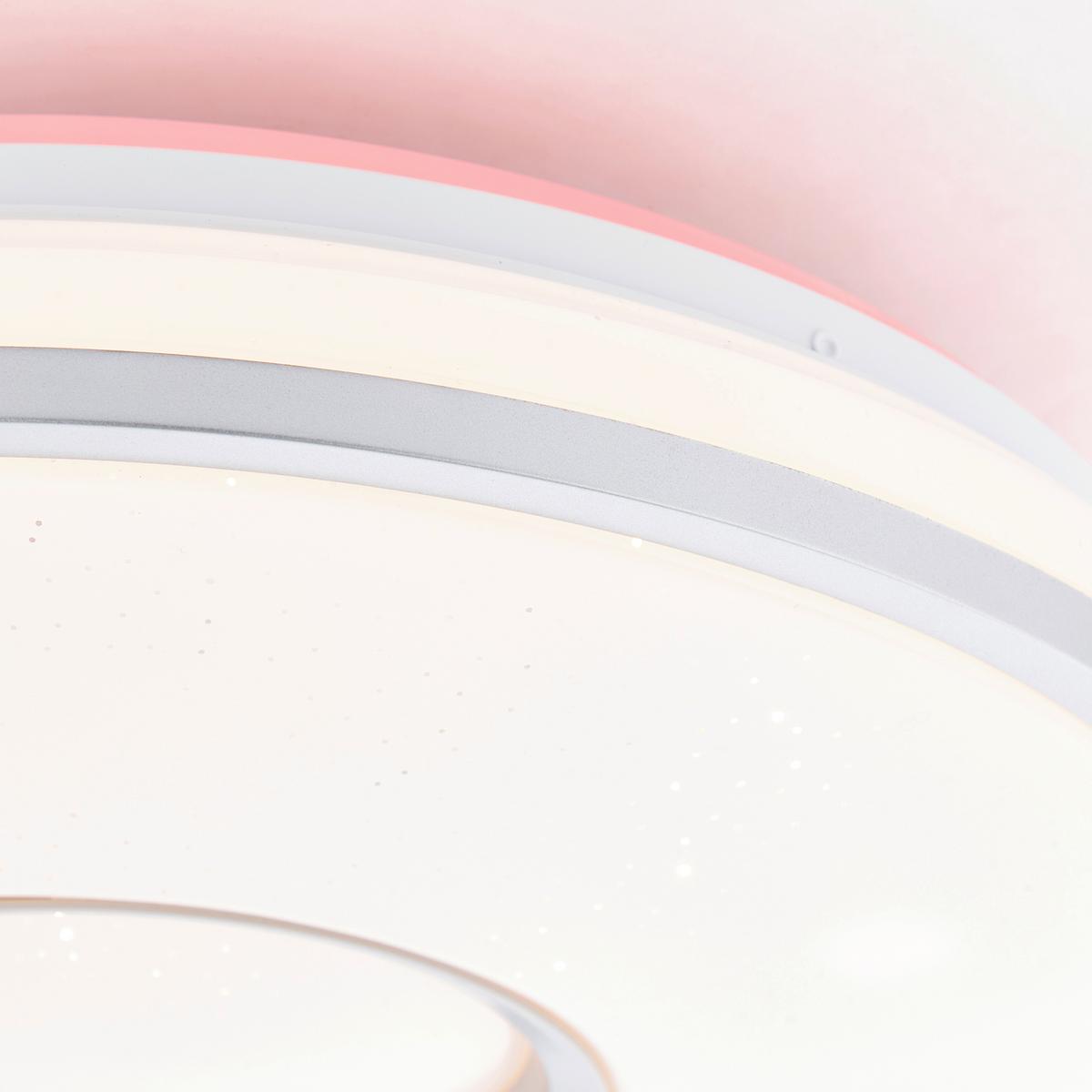 Led-deckenleuchte Visitation Ø 39 Cm Mit Sternenhimmel - Silberfarben/Weiß, Design, Kunststoff/Metall (39/10,3cm) - Brilliant