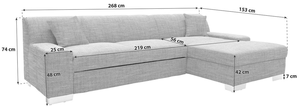 Ecksofa Mit Schlaffunktion Norma Schwarz Lederlook - Wengefarben/Schwarz, Design, Textil (268/153cm) - MID.YOU