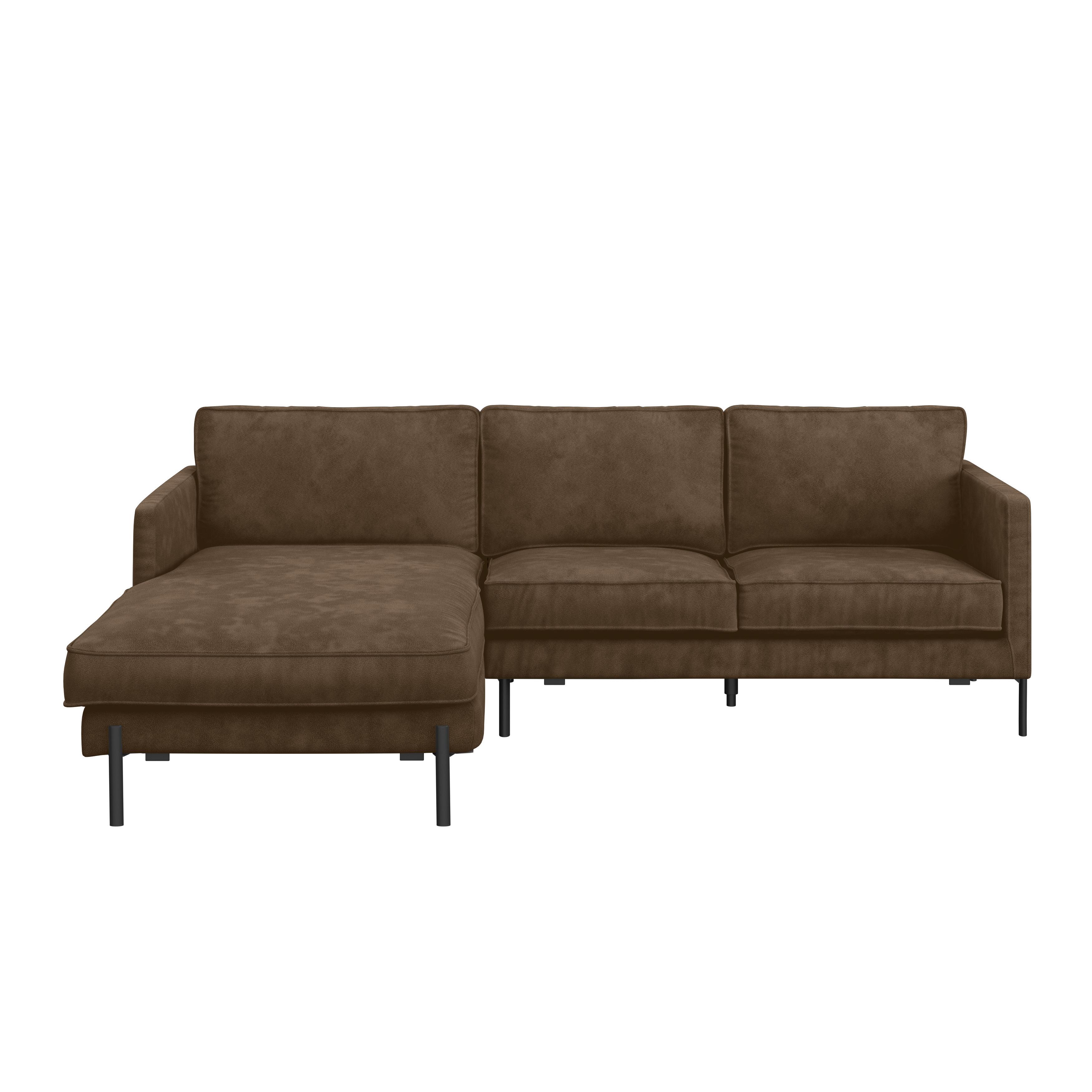 Ecksofa Yukon Braun S: 154x232 Cm - Schwarz/Braun, Trend, Textil (154/232cm) - Livetastic