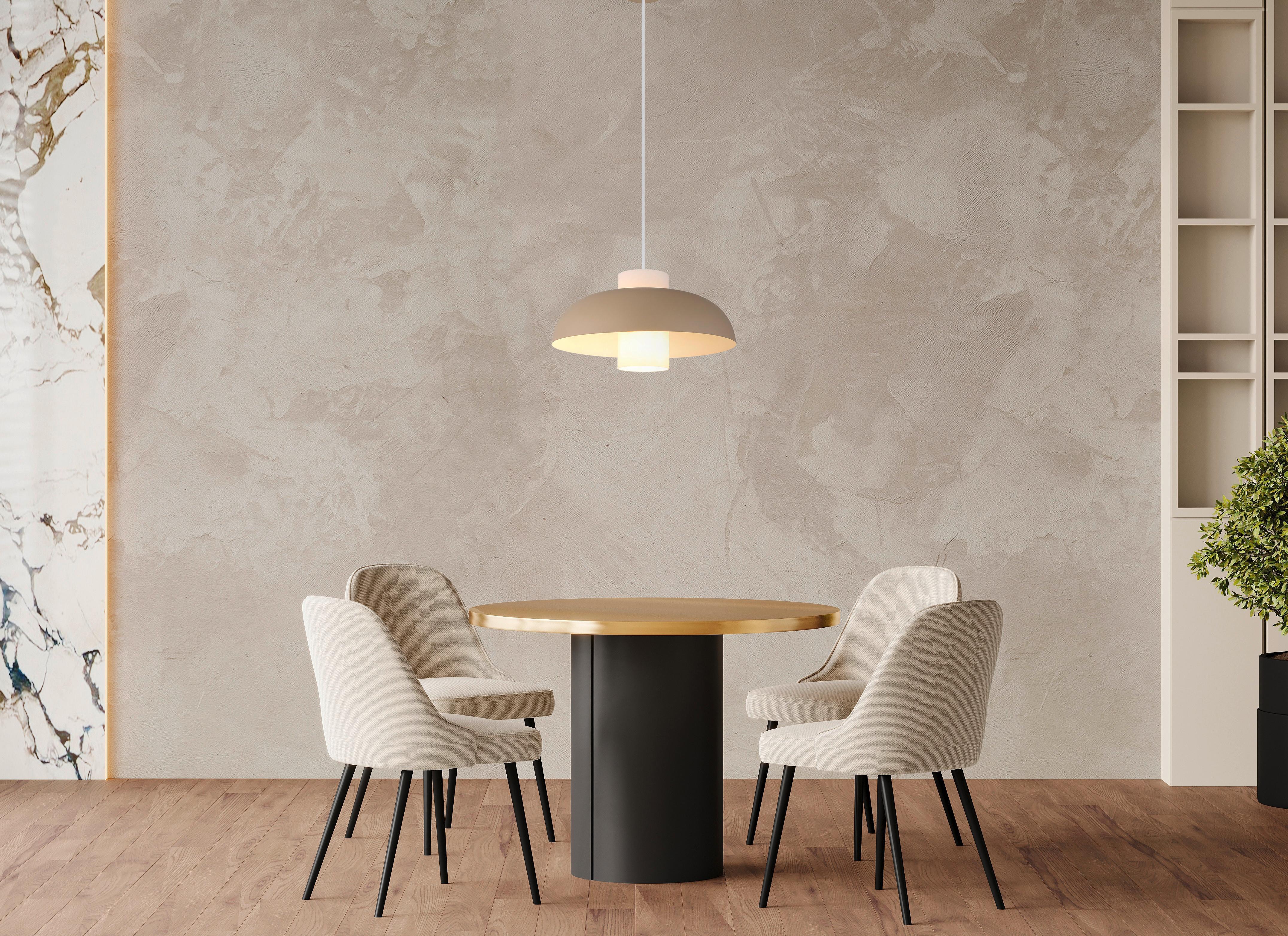Hängeleuchte 15755sa - Sandfarben/Weiß, Trend, Glas/Textil (38/120cm) - Globo