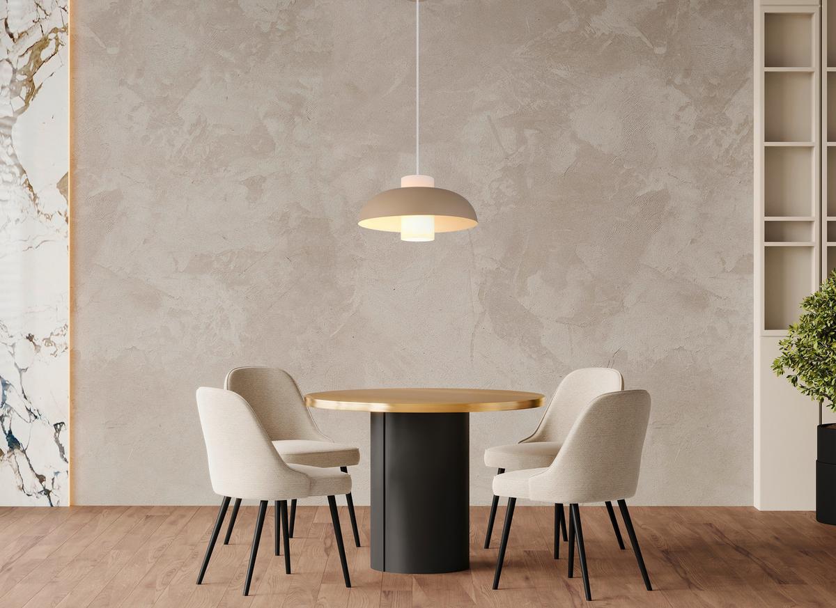 Hängeleuchte 15755sa - Sandfarben/Weiß, Trend, Glas/Textil (38/120cm) - Globo