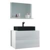 Badezimmer Lendas Bl M - Schwarz/Weiß, MODERN, Glas/Keramik (81cm) - MID.YOU
