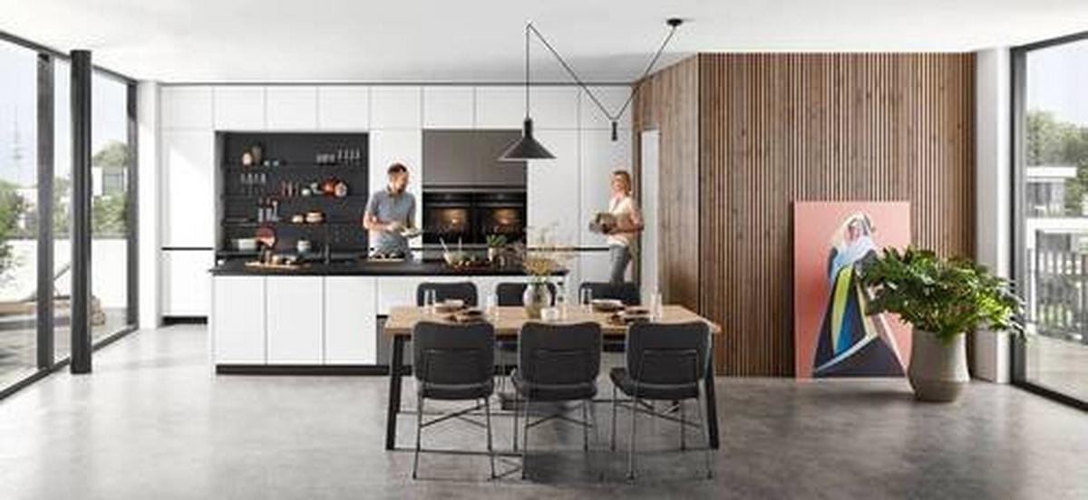 Einbauküche Atlantis Frei Planbar Modernes Design - Anthrazit/Titanfarben, MODERN, Holzwerkstoff - Vertico