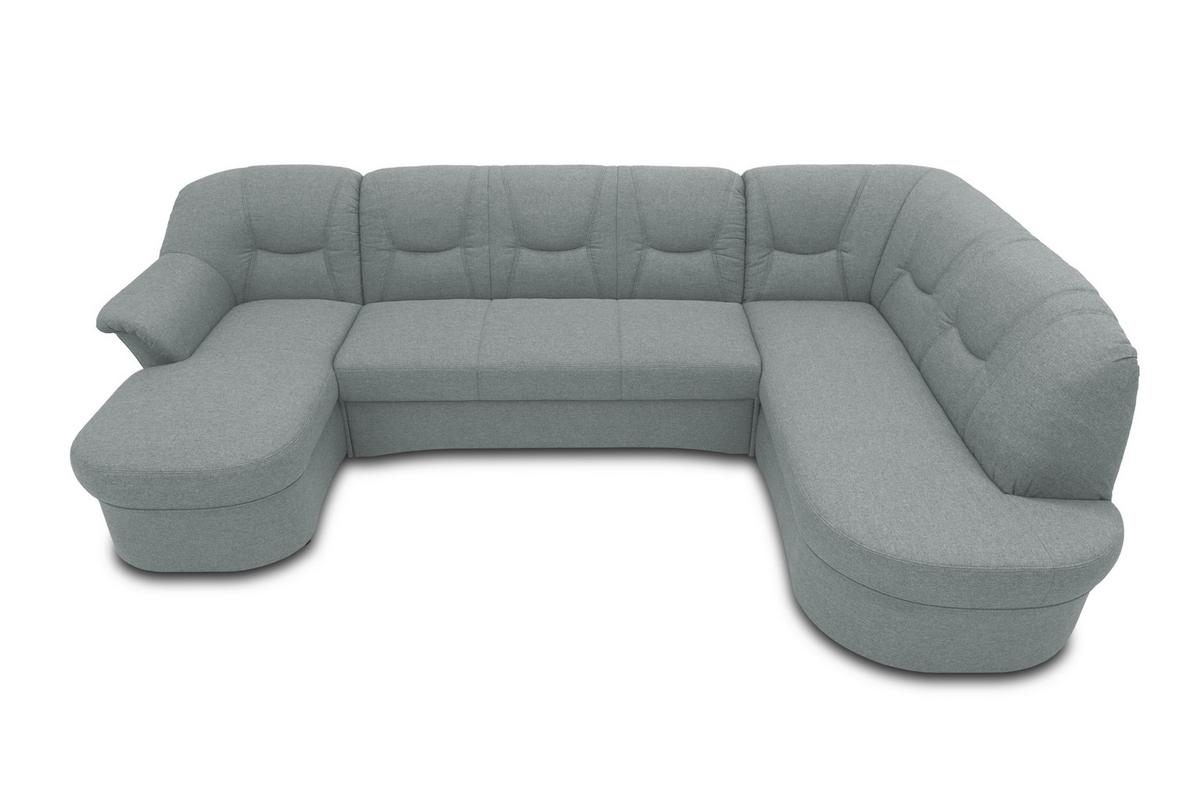Wohnlandschaft Sarafina Grau U-Form: 146x295x180 Cm - Schwarz/Grau, KONVENTIONELL, Textil (146/295/180cm) - MID.YOU