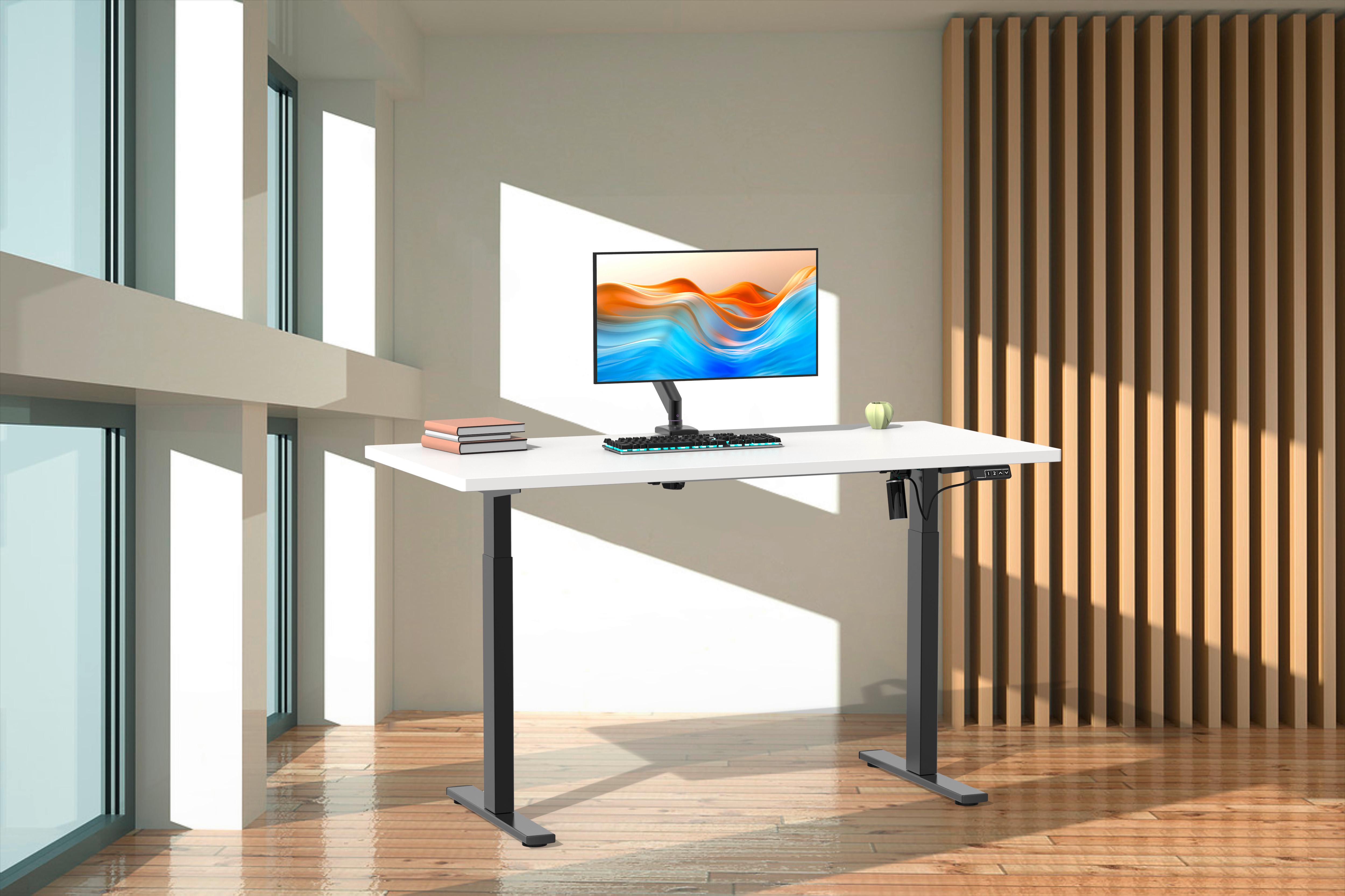 Schreibtisch E-lona Weiß/schwarz B: 50 Cm - Schwarz/Weiß, Design, Holzwerkstoff/Metall (110/50/71cm) - MID.YOU