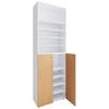 Schuhschrank Lona Weiß Buchefarben Dekor - Buchefarben/Schwarz, Design, Holzwerkstoff (70/220/40cm) - MID.YOU