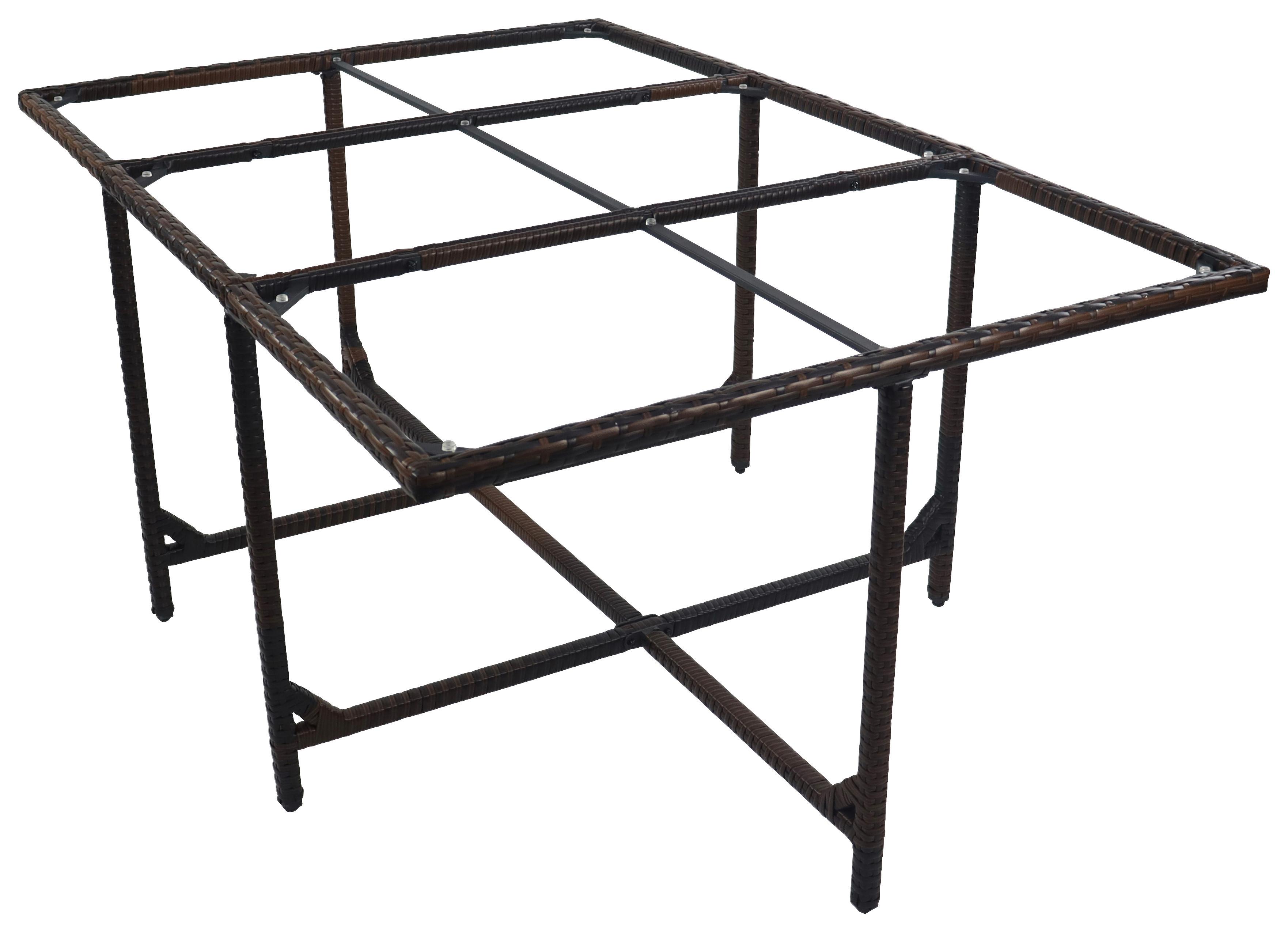 Gartentisch Klappbar Raloso Metall/Kunststoff/Glas L 170cm - Braun, MODERN, Glas/Kunststoff (170/110/72cm) - Ambia Garden