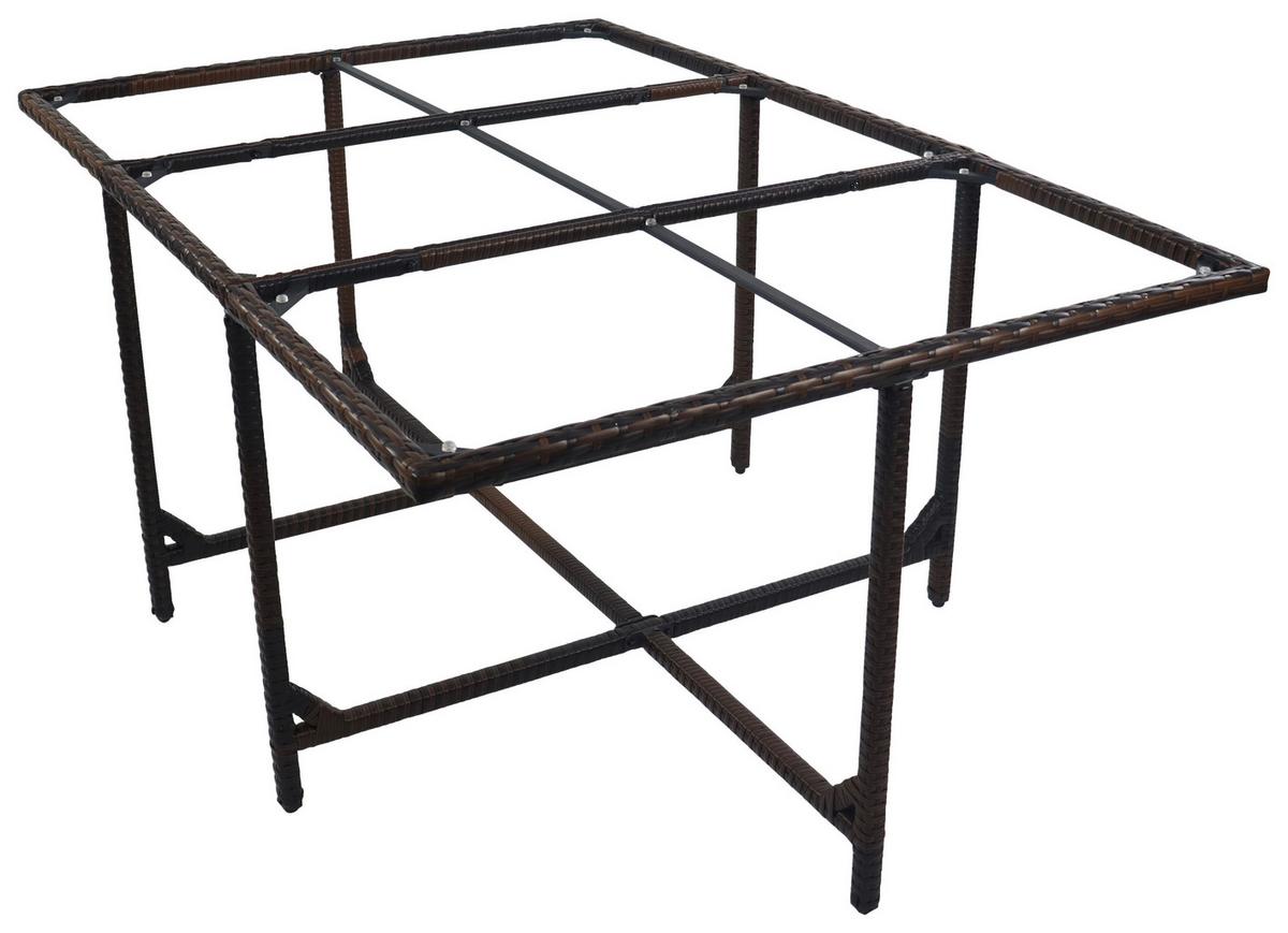 Gartentisch Klappbar Raloso Metall/Kunststoff/Glas L 170cm - Braun, MODERN, Glas/Kunststoff (170/110/72cm) - Ambia Garden