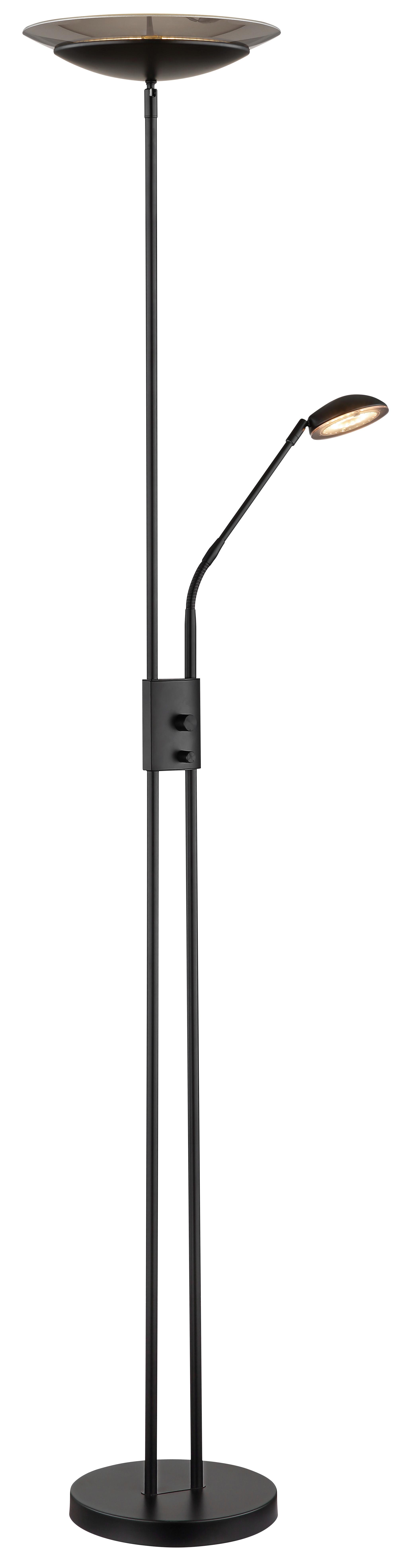 LED-Stehleuchte 58009s - Schwarz, KONVENTIONELL, Glas/Kunststoff (30/178,5cm) - Globo