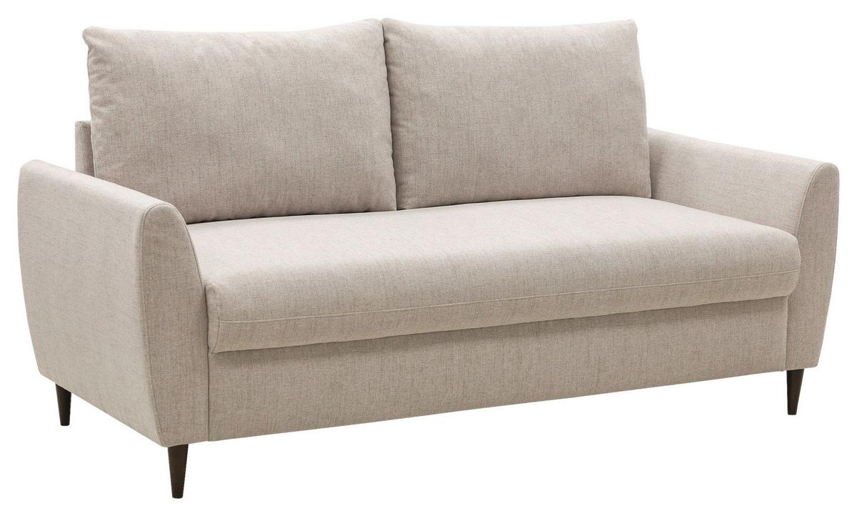 3-Sitzer Sofa beige, B: 180cm - Beige/Walnussfarben, KONVENTIONELL, Holz/Holzwerkstoff (180/92/78cm)